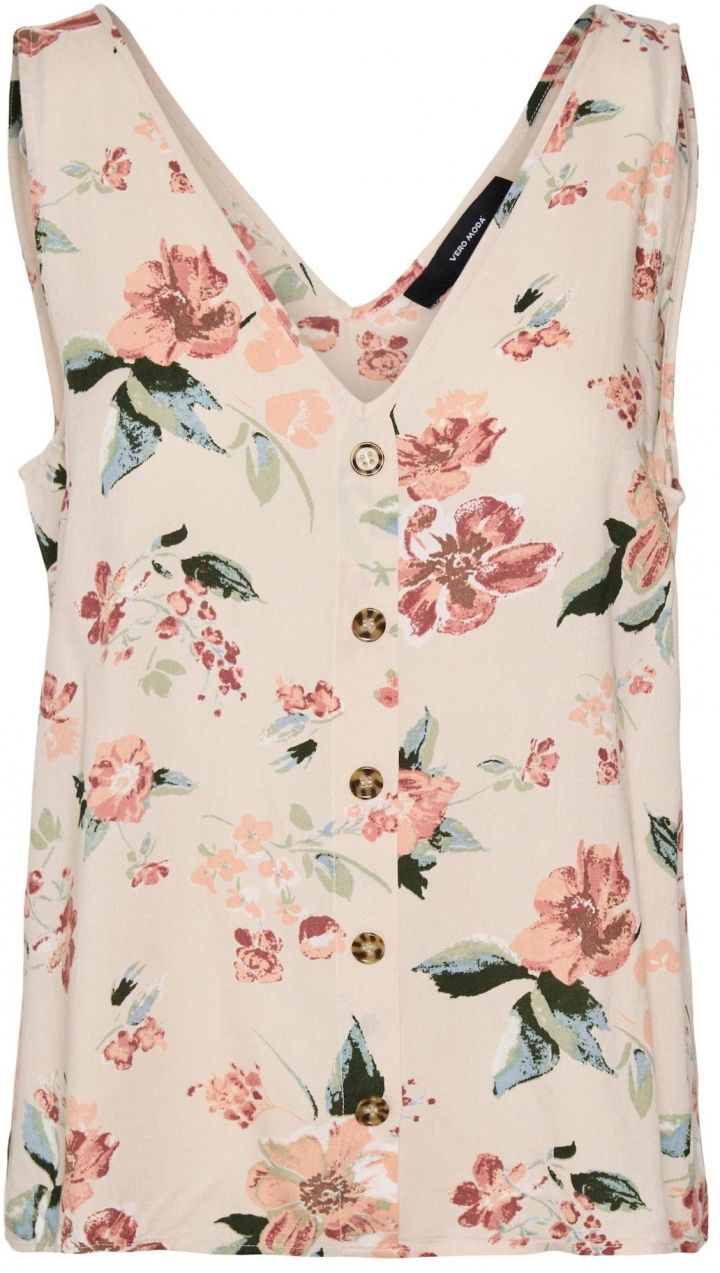 VERO MODA Top 'VMBUMPY'  béžová / zelená / jedľová / eozín