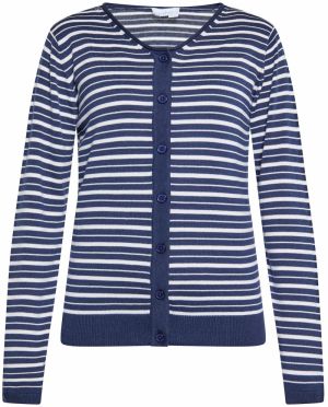 usha BLUE LABEL Kardigán  námornícka modrá / biela