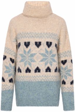 usha BLUE LABEL Oversize sveter  béžová / dymovo modrá / tmavomodrá