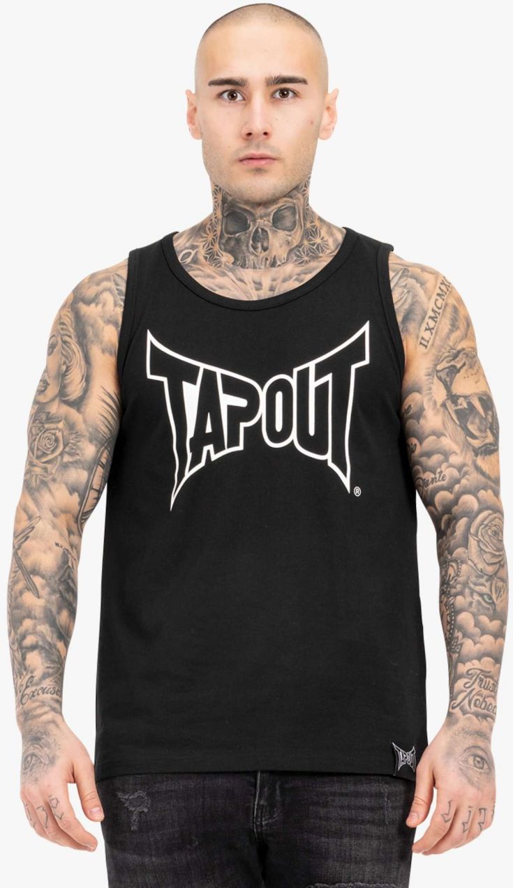 Tapout Tričko ' TIPTON SINGLET '  čierna / biela