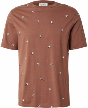SCOTCH & SODA Tričko  hnedá / čierna / biela