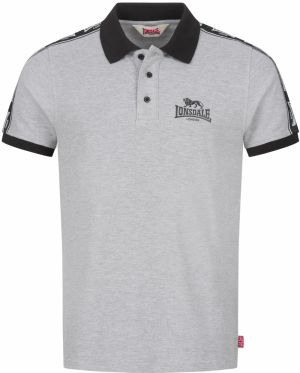 LONSDALE Tričko 'Setter'  sivá melírovaná / čierna / biela