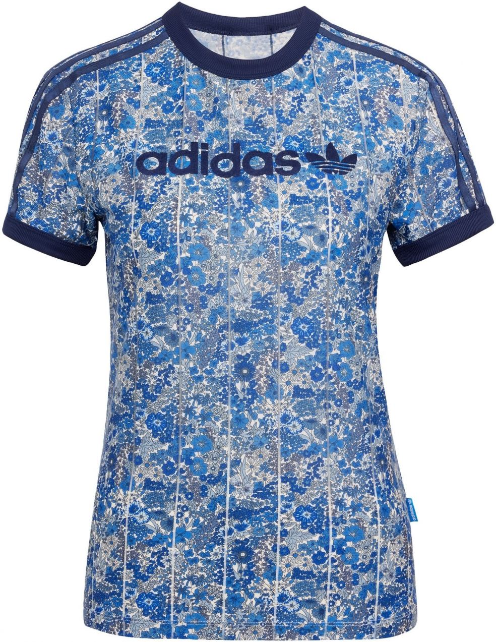 ADIDAS ORIGINALS Tričko 'Adidas Originals x Liberty London'  azúrová / svetlomodrá / tmavomodrá / biela