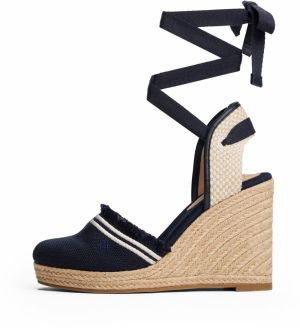 TOMMY HILFIGER Sandále  svetlobéžová / námornícka modrá / biela