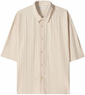 Bershka Košeľa  čierna / prírodná biela