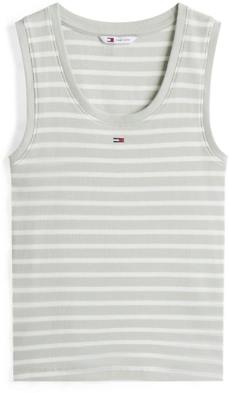 Tommy Jeans Top 'ESSENTIAL'  námornícka modrá / pastelovo zelená / červená / biela