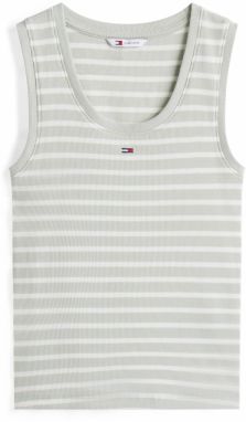 Tommy Jeans Top 'ESSENTIAL'  námornícka modrá / pastelovo zelená / červená / biela