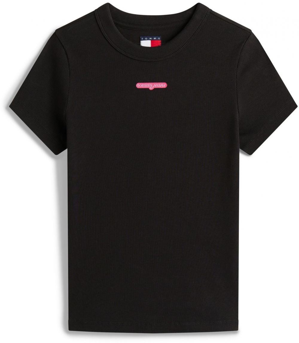 Tommy Jeans Tričko  červená / čierna