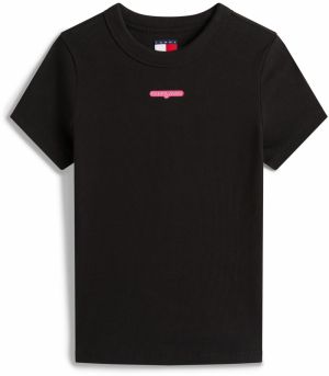 Tommy Jeans Tričko  červená / čierna