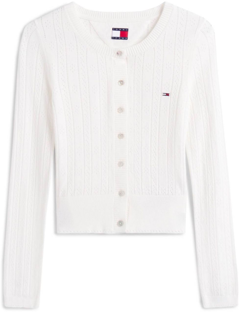 Tommy Jeans Kardigán  námornícka modrá / červená / biela
