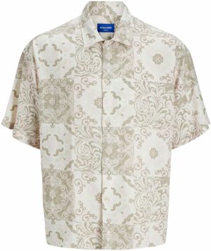 Jack & Jones Plus Košeľa 'JORHYDRA'  olivová / svetloružová