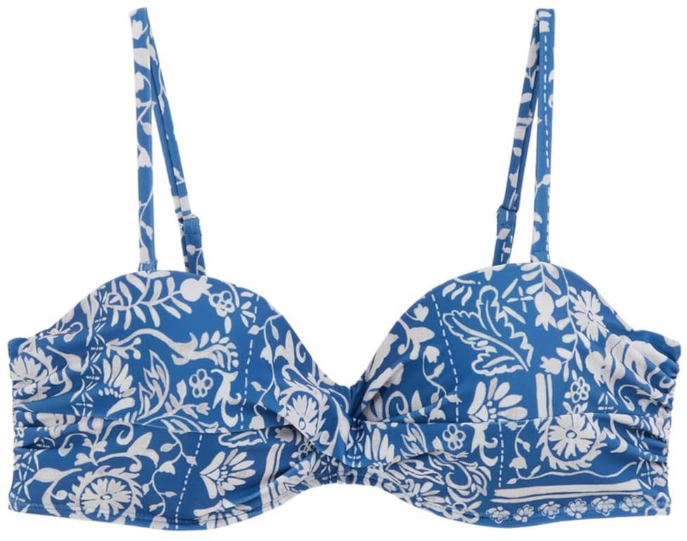 WE Fashion Bikinový top  modrá / biela