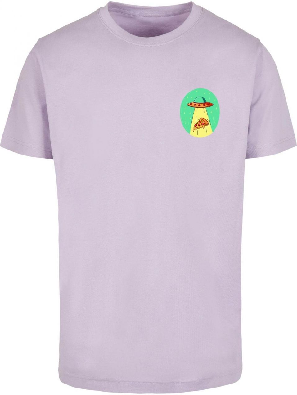 Mister Tee Tričko 'Ufo Pizza'  hnedá / žltá / zelená / fialová