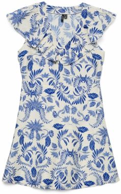 VERO MODA Šaty 'VMKAIA'  svetlobéžová / kobaltovomodrá