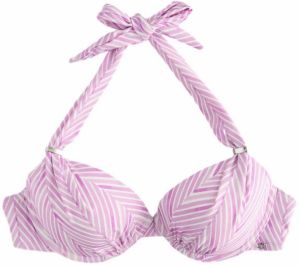Next Bikinový top  svetlofialová / biela