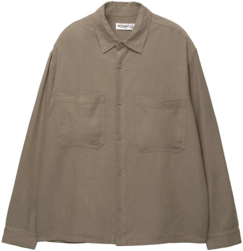 Pull&Bear Košeľa  farby bahna