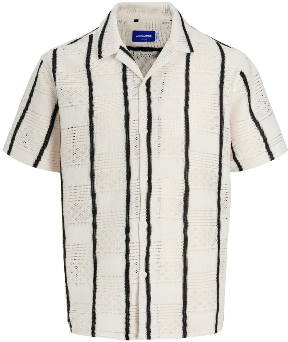 JACK & JONES Košeľa 'JORDia'  čierna / šedobiela