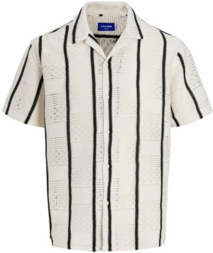 JACK & JONES Košeľa 'JORDia'  čierna / šedobiela