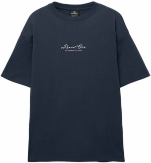 Pull&Bear Tričko  námornícka modrá / biela