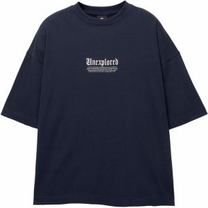 Pull&Bear Tričko  námornícka modrá / biela