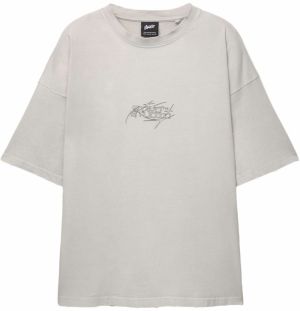 Pull&Bear Tričko  pastelovo modrá / svetlosivá / čierna / šedobiela