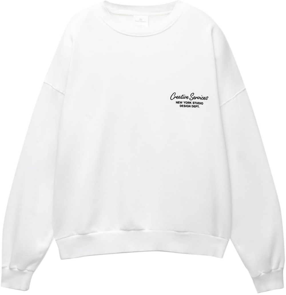 Pull&Bear Mikina  čierna / biela