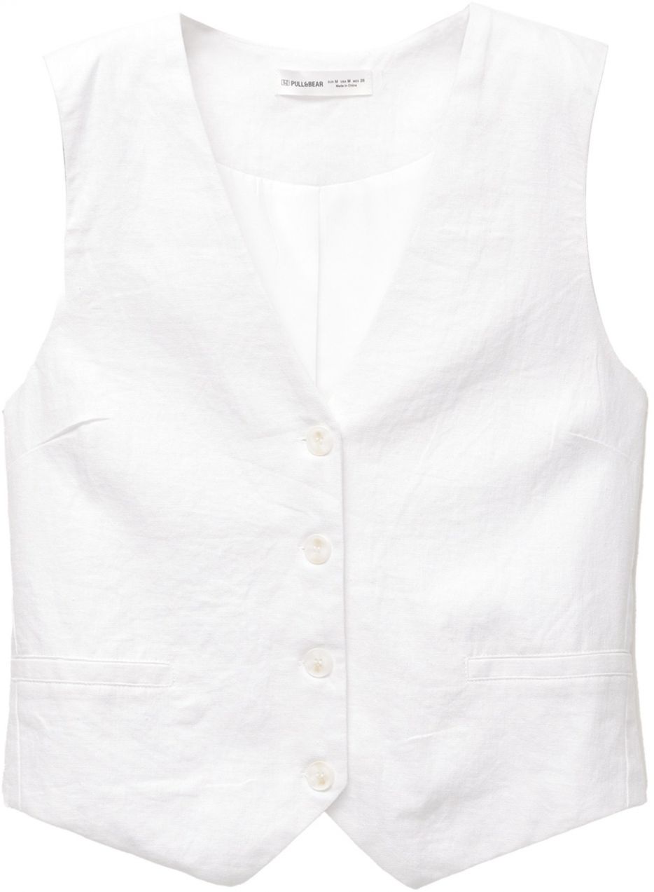 Pull&Bear Vesta k obleku  biela