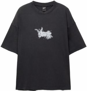Pull&Bear Tričko 'STWD UNDER LIGHTBULB'  modrá / sivá / čierna / biela