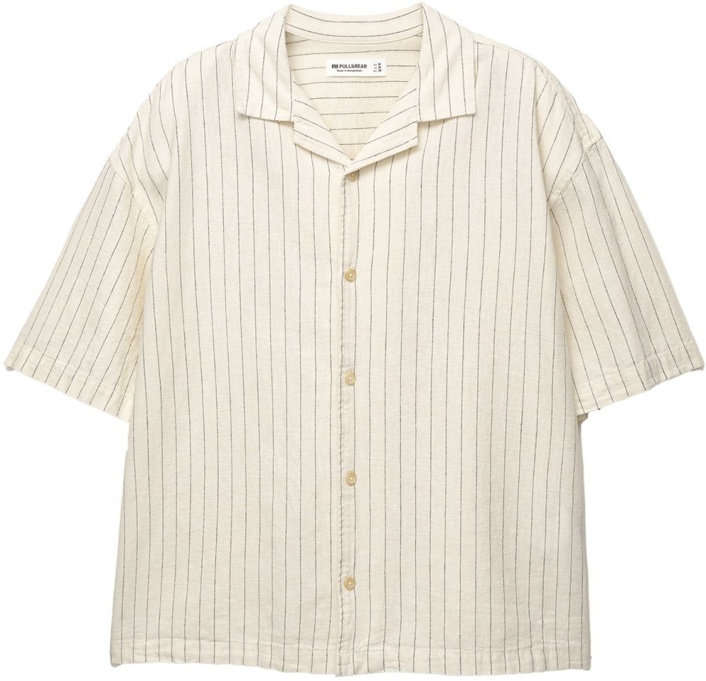 Pull&Bear Košeľa  čierna / biela