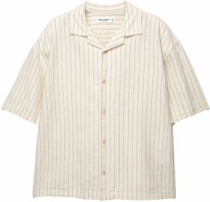 Pull&Bear Košeľa  čierna / biela