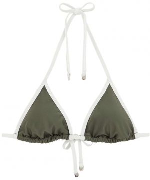 WE Fashion Bikinový top  olivová / biela
