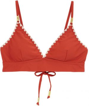 WE Fashion Bikinový top  oranžovo červená / biela