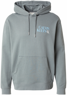 Calvin Klein Jeans Mikina  pastelovo modrá / sivá / biela