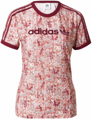 ADIDAS ORIGINALS Tričko 'Adidas Originals x Liberty London'  pastelovo oranžová / vínovo červená / biela