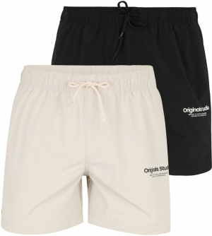 JACK & JONES Plavecké šortky 'JPSTNAXOS'  béžová / čierna