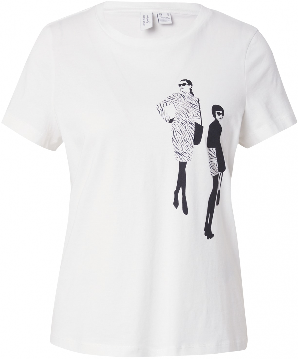VERO MODA Tričko 'VMDEBRA'  čierna / biela