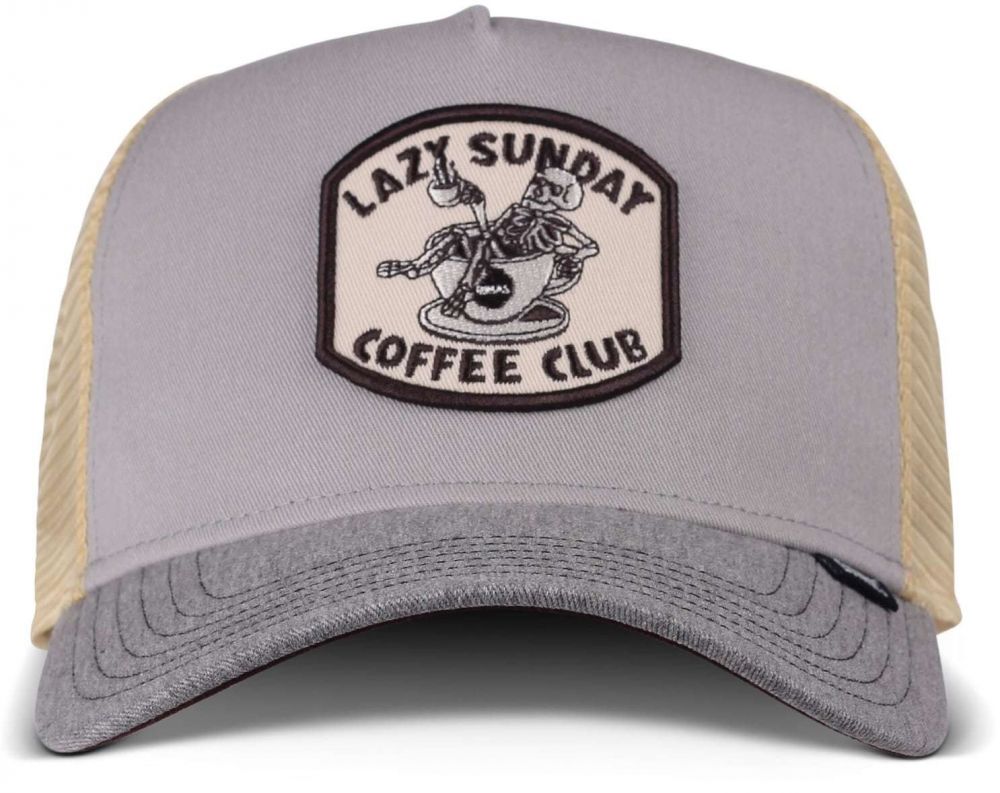 DJINNS Čiapka 'HFT Coffee Club'  svetlosivá / čierna