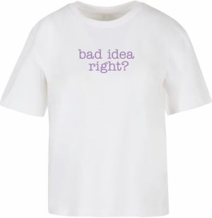 Miss Tee Tričko 'Bad Idea'  levanduľová / biela