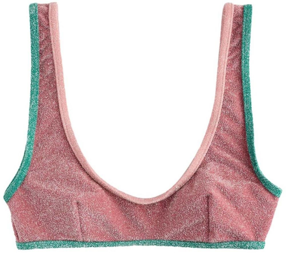Next Bikinový top  zelená / ružová / staroružová