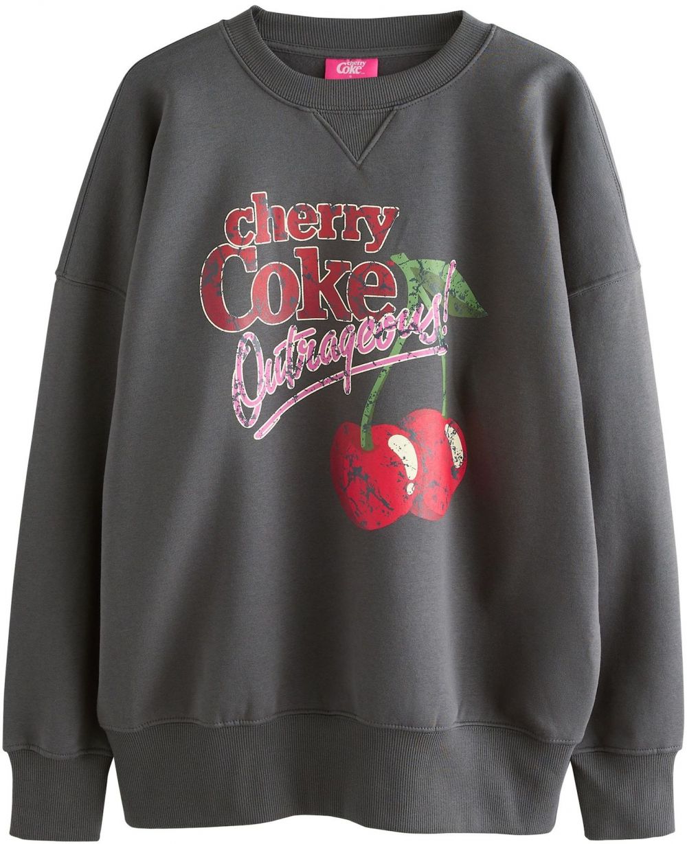 Next Mikina 'Cherry Coke'  tmavosivá / zelená / ružová / červená