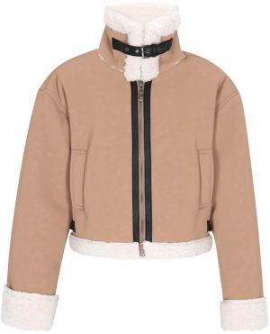 DreiMaster Vintage Zimná bunda  tmavobéžová / čierna / biela