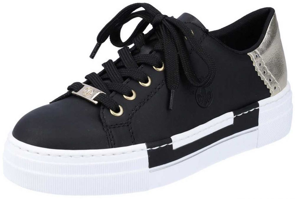 Rieker Športové šnurovacie topánky  čierna / strieborná