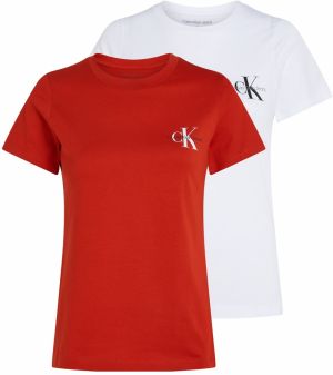 Calvin Klein Jeans Tričko  červená / biela
