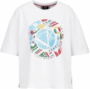 19V69 ITALIA Oversize tričko 'Petonia Tennis'  svetlomodrá / žltá / červená / biela