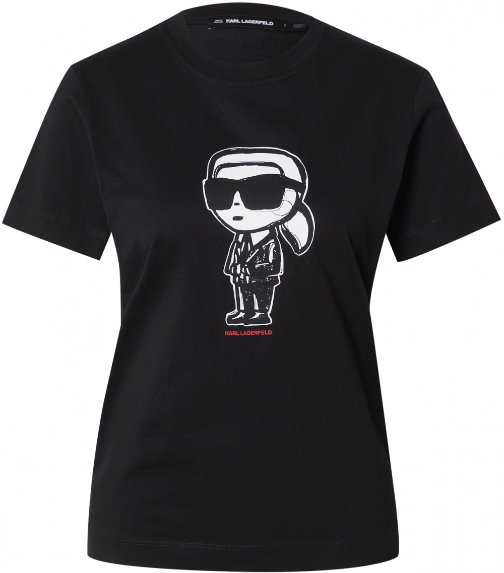 Karl Lagerfeld Tričko 'Ikon'  brusnicová / čierna / biela
