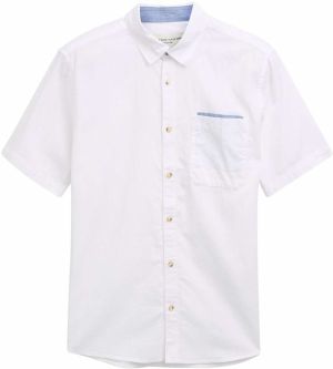 TOM TAILOR Košeľa  dymovo modrá / biela