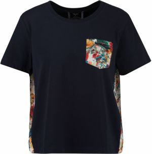 19V69 ITALIA Tričko 'Tabitha Flower'  námornícka modrá / oranžová / červená / biela