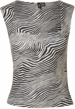VERO MODA Top 'VMMillion'  krémová / čierna