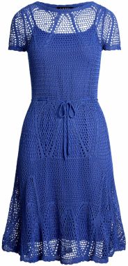 Lauren Ralph Lauren Pletené šaty  modrá