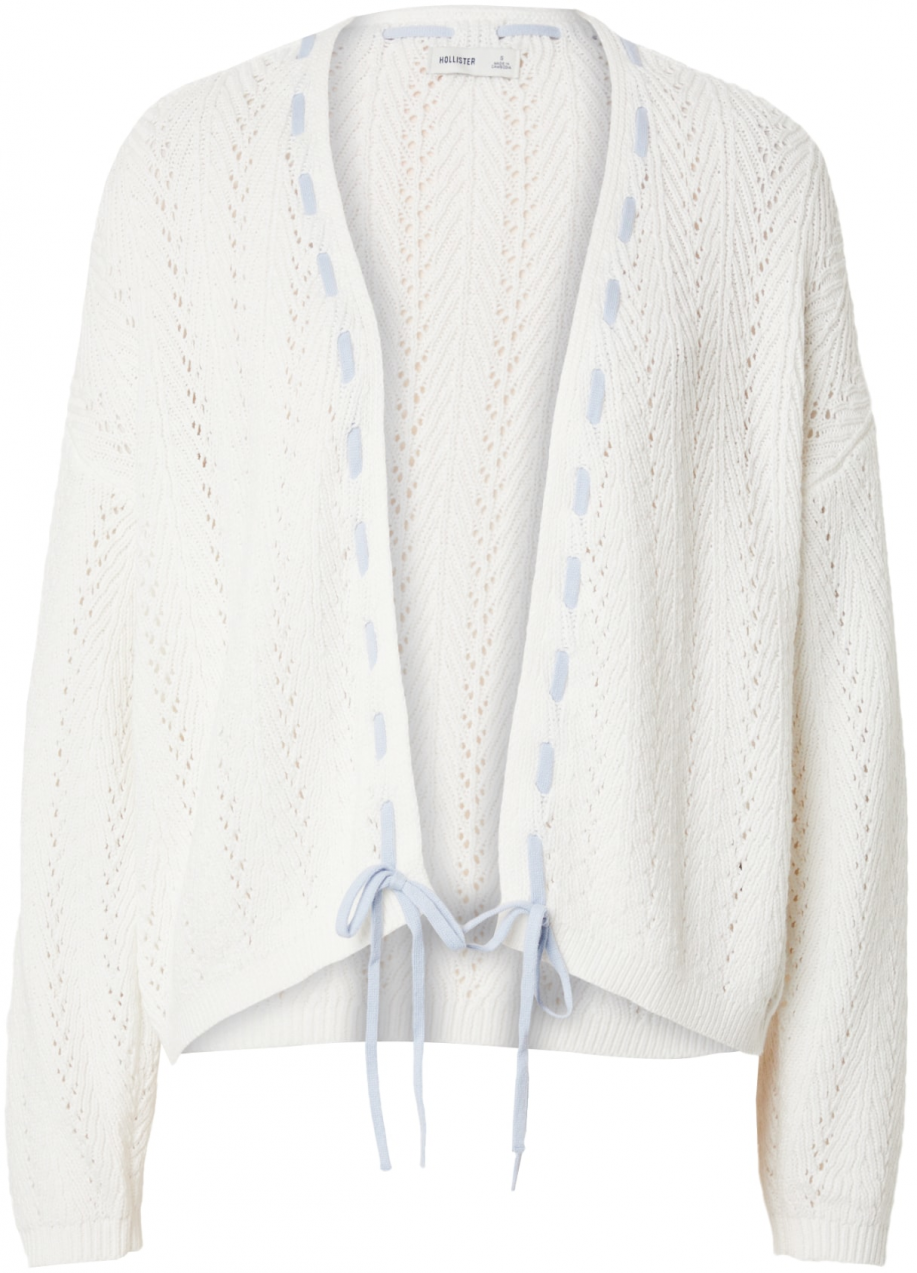 HOLLISTER Kardigán  modrosivá / biela